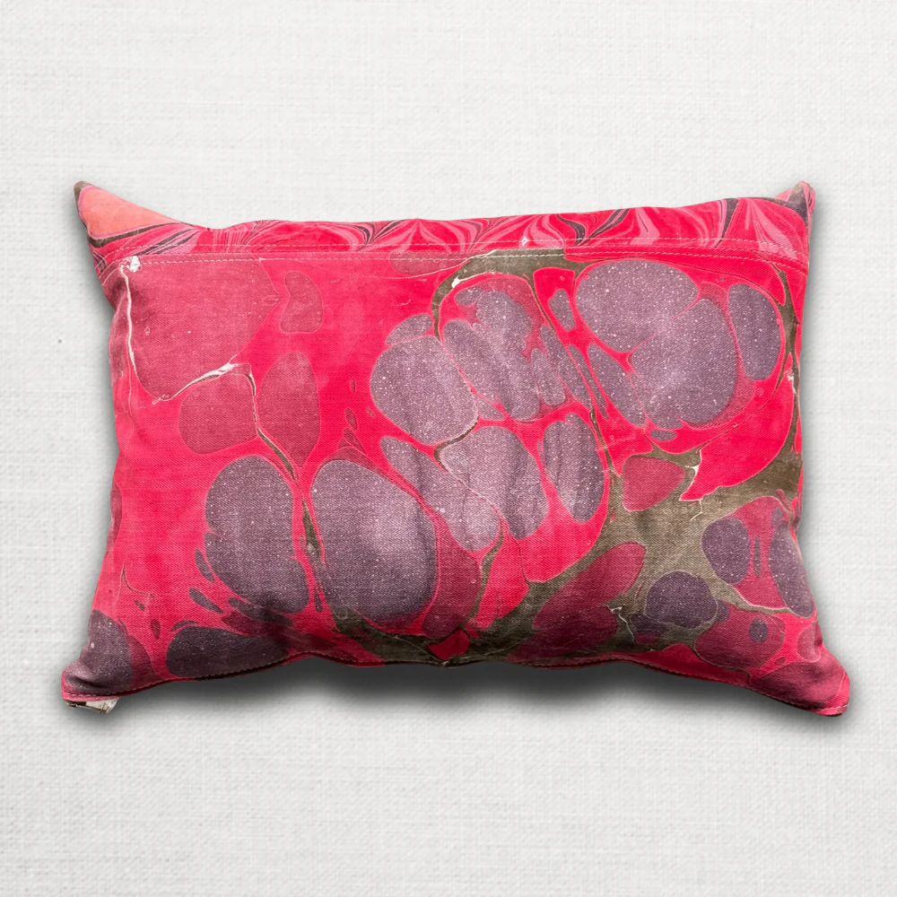 Hand Marbled One-of-a-Kind Pillow (26-10) - Image 2