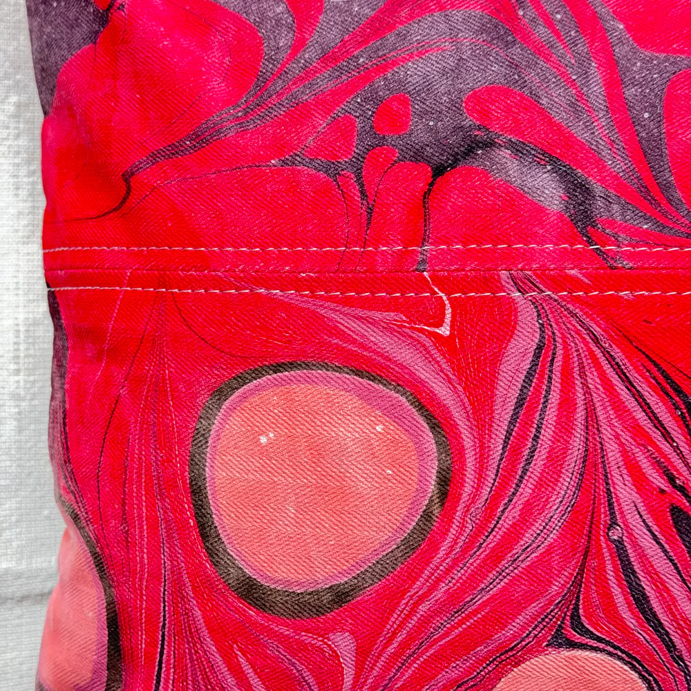 Hand Marbled One-of-a-Kind Pillow (26-10) - Image 5