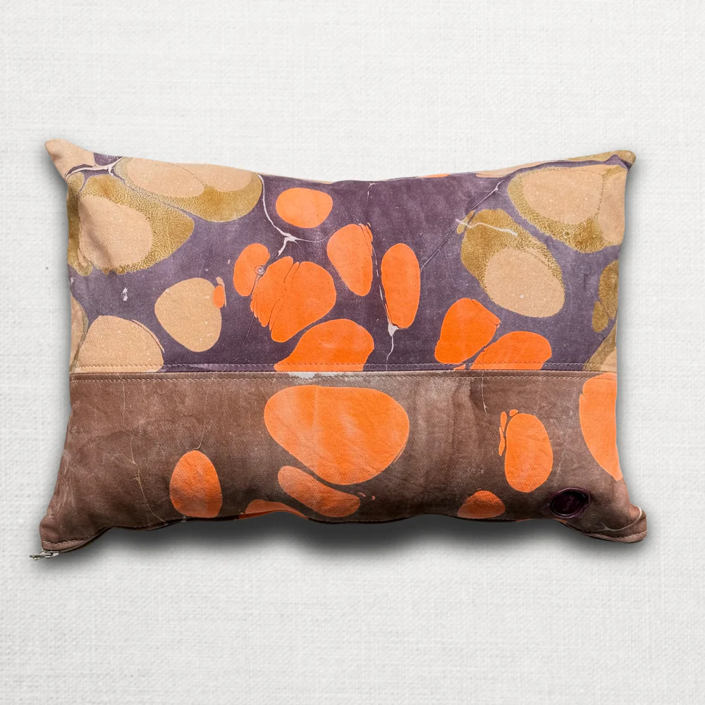 Hand Marbled One-of-a-Kind Pillow (26-11) - Image 2