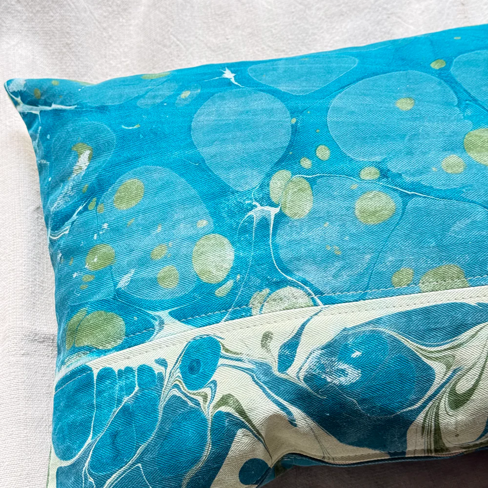 Hand Marbled One-of-a-Kind Pillow (26-12) - Image 5