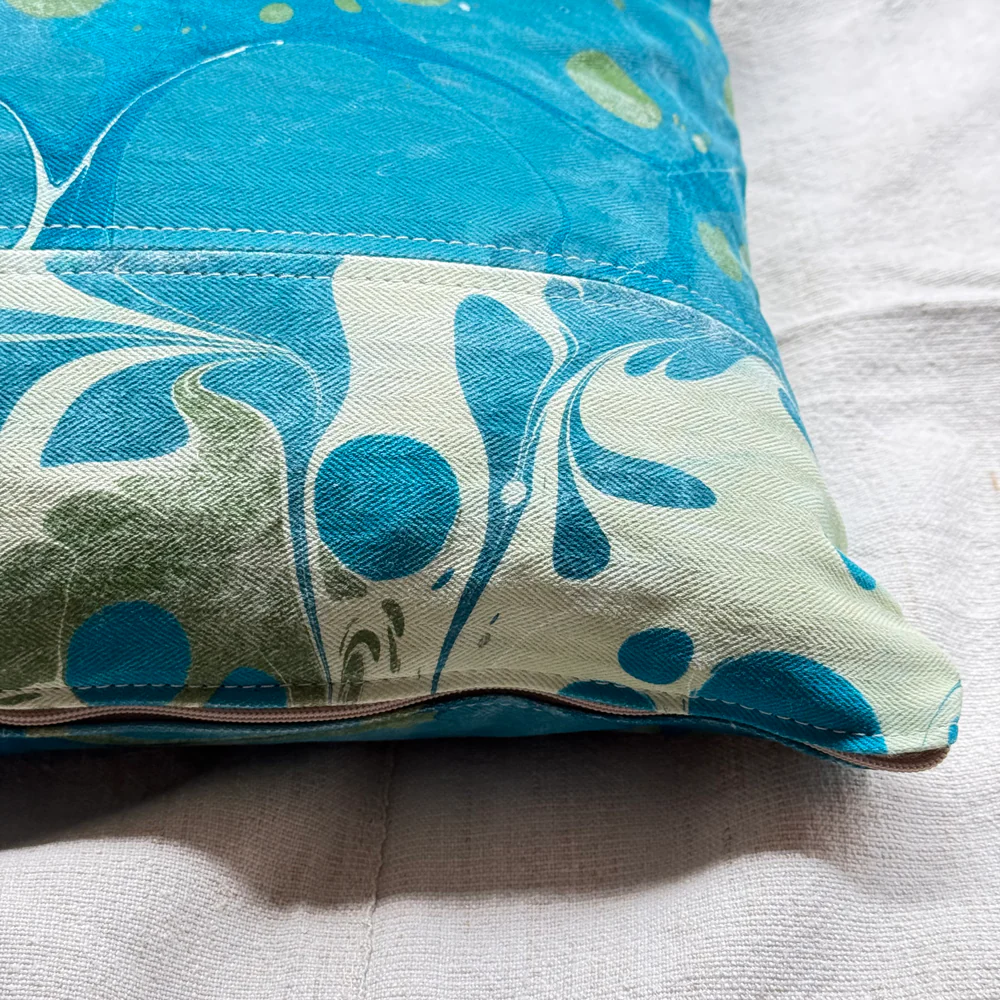 Hand Marbled One-of-a-Kind Pillow (26-12) - Image 6