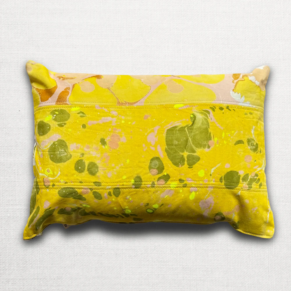 Hand Marbled One-of-a-Kind Pillow (26-13) - Image 2
