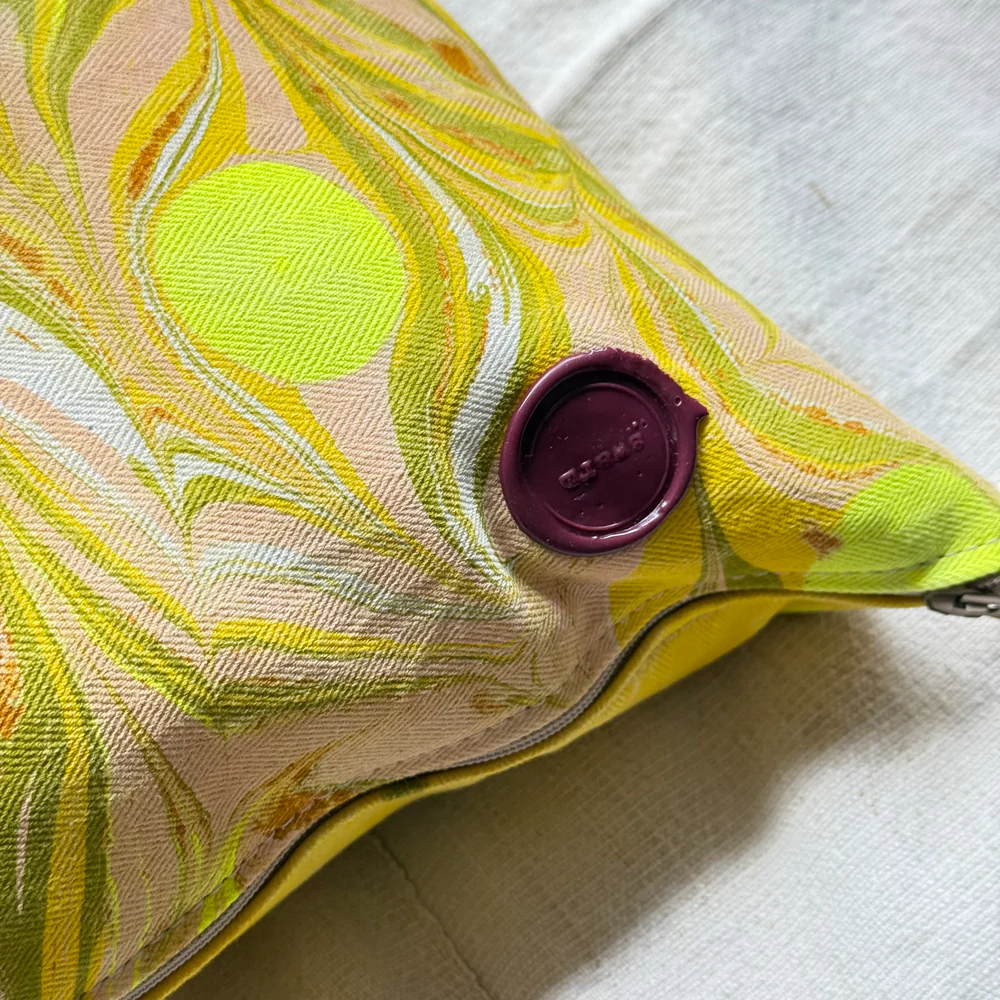 Hand Marbled One-of-a-Kind Pillow (26-13) - Image 3