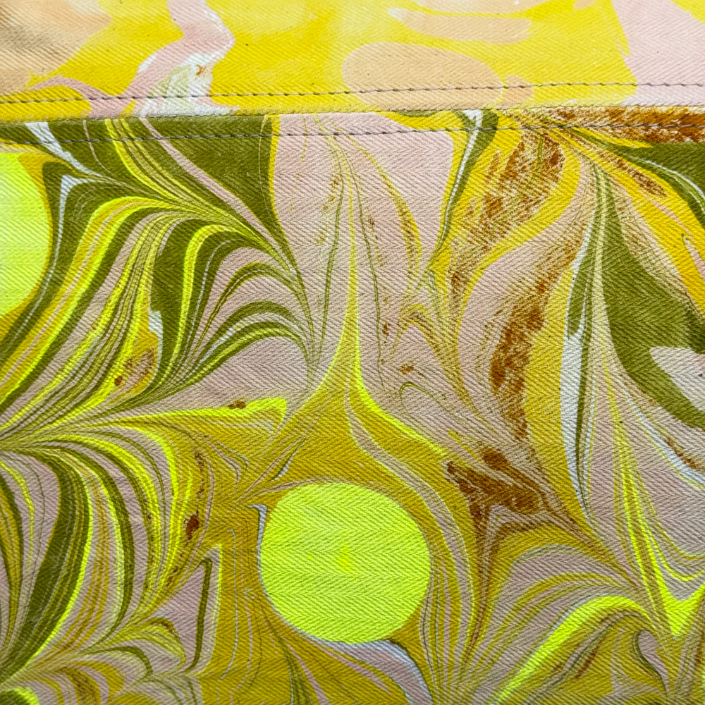 Hand Marbled One-of-a-Kind Pillow (26-13) - Image 4