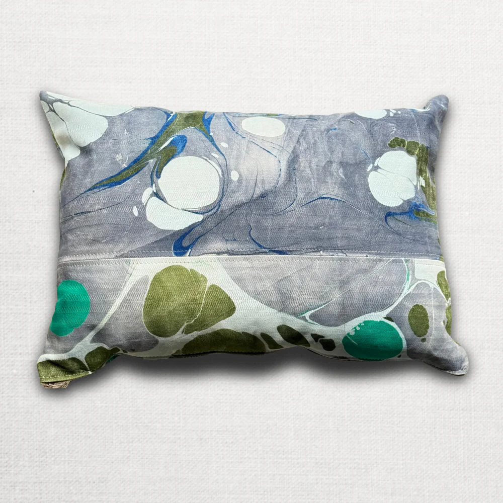 Hand Marbled One-of-a-Kind Pillow (26-14) - Image 2