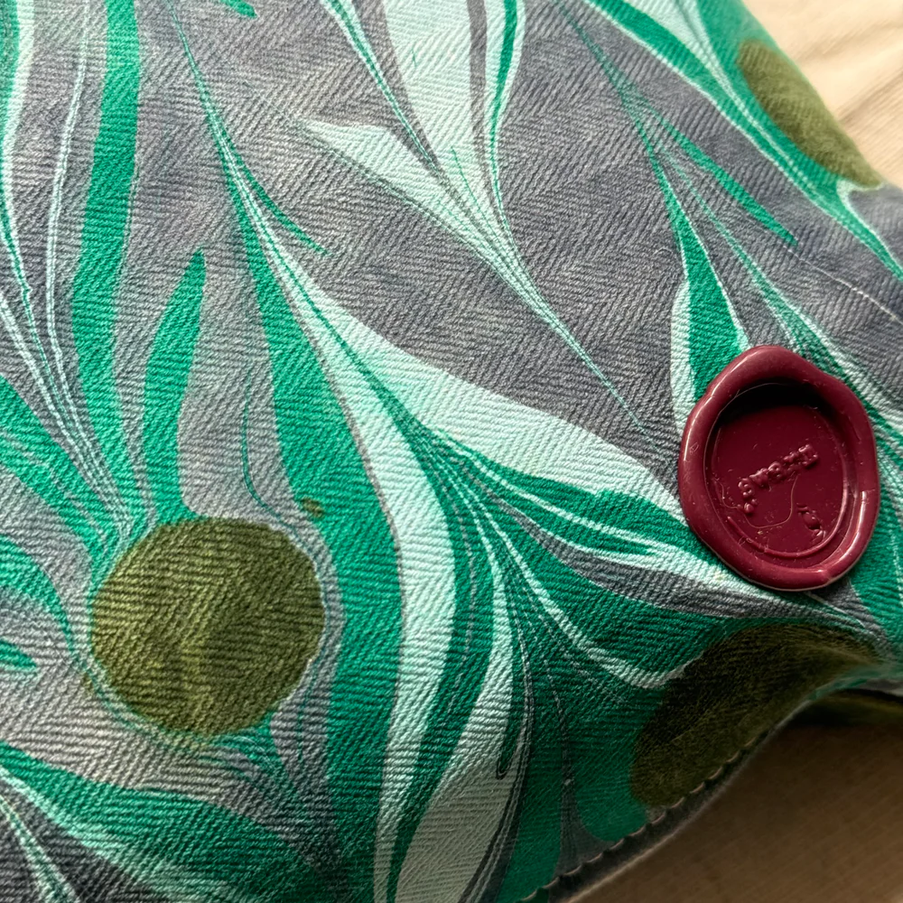Hand Marbled One-of-a-Kind Pillow (26-14) - Image 3