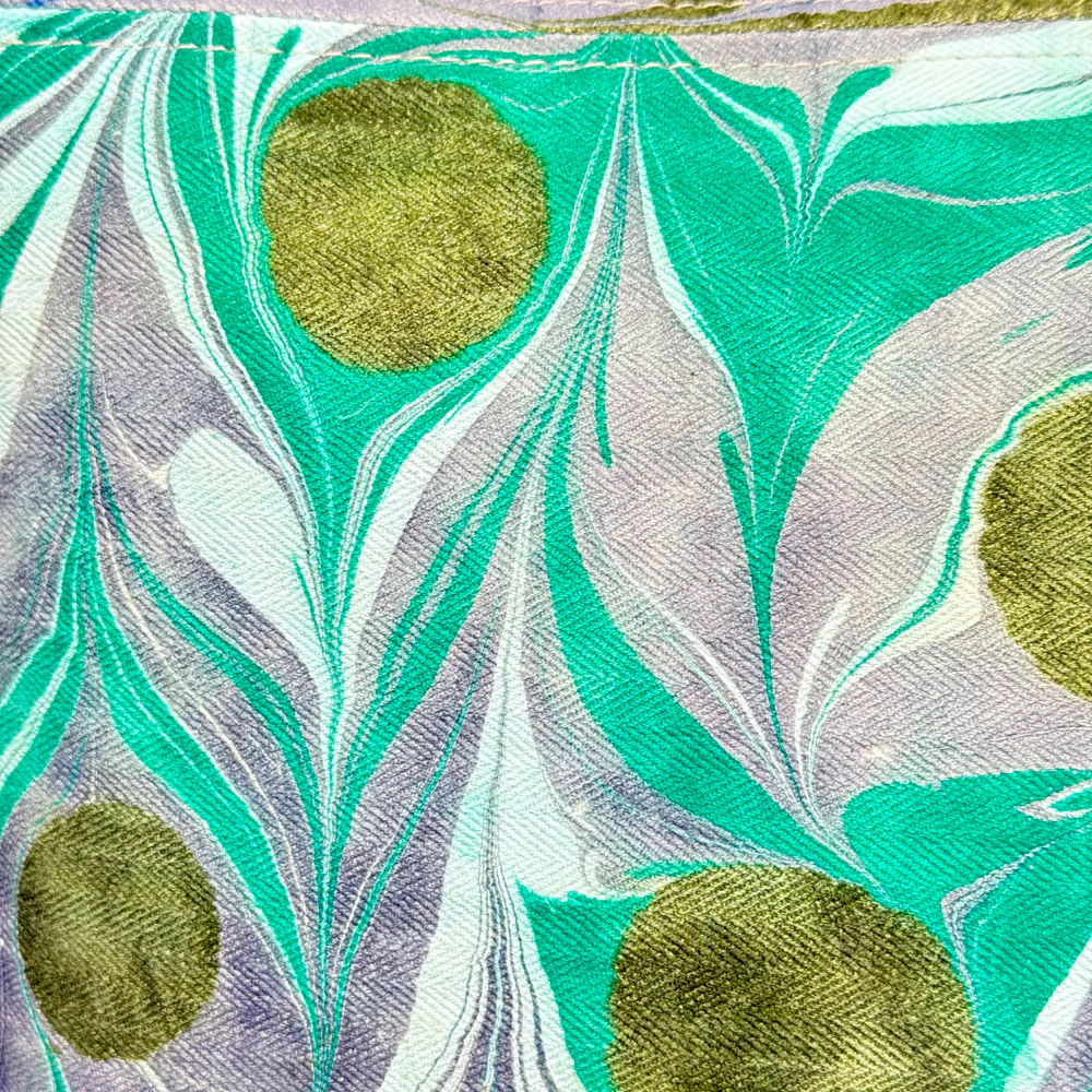 Hand Marbled One-of-a-Kind Pillow (26-14) - Image 4