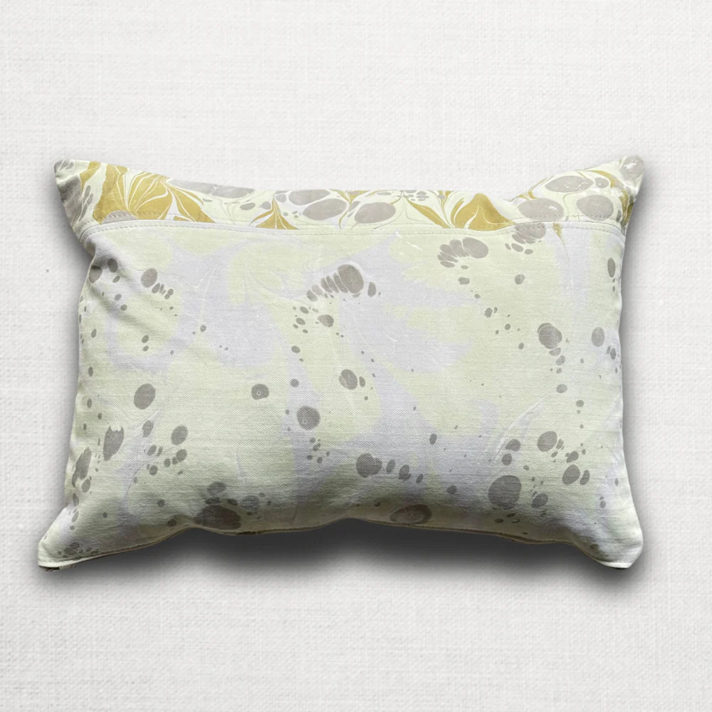 Hand Marbled One-of-a-Kind Pillow (26-15) - Image 2