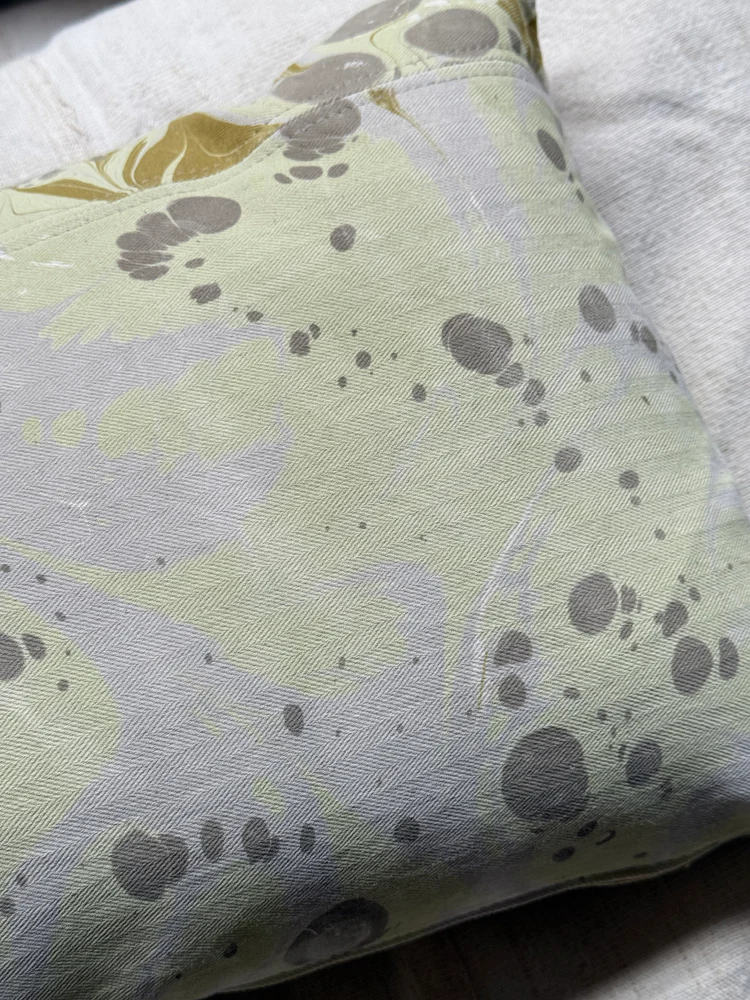 Hand Marbled One-of-a-Kind Pillow (26-15) - Image 5