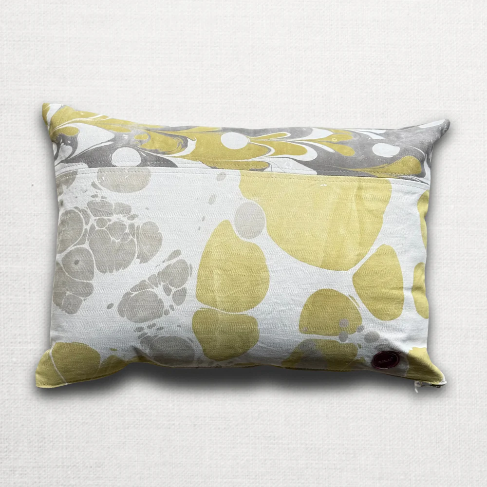 Hand Marbled One-of-a-Kind Pillow (26-16) - Image 2