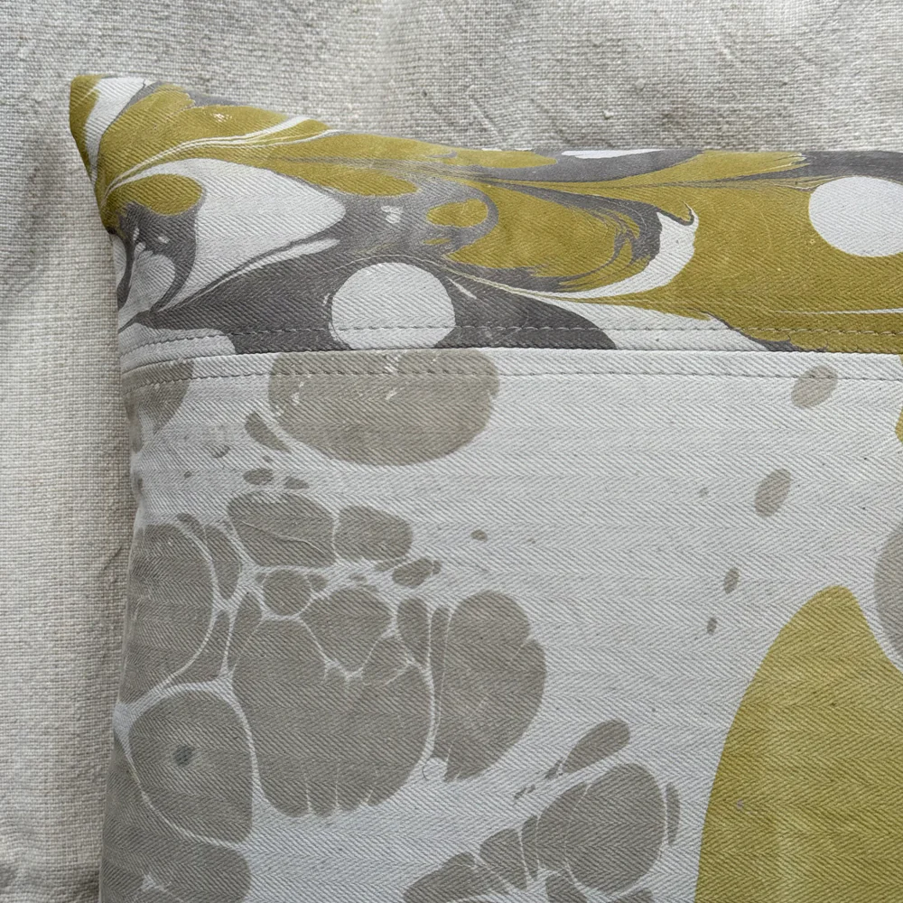 Hand Marbled One-of-a-Kind Pillow (26-16) - Image 4