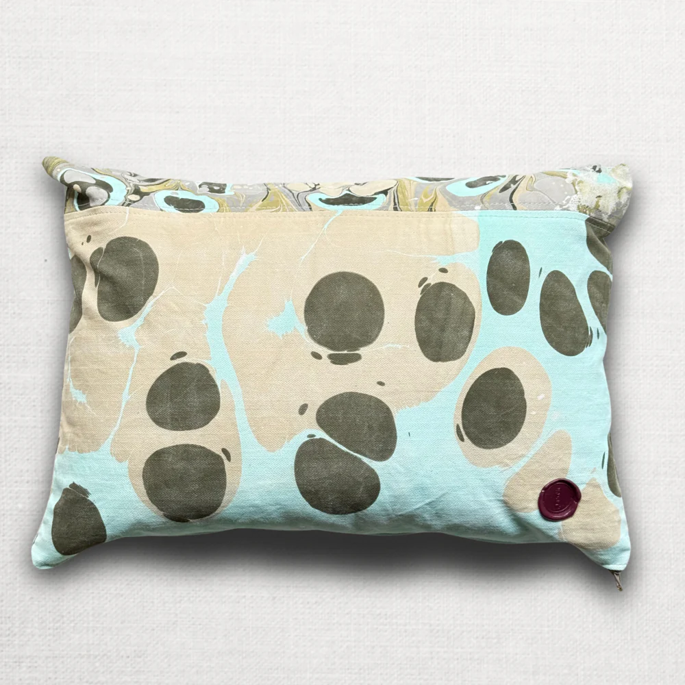 Hand Marbled One-of-a-Kind Pillow (26-17) - Image 2