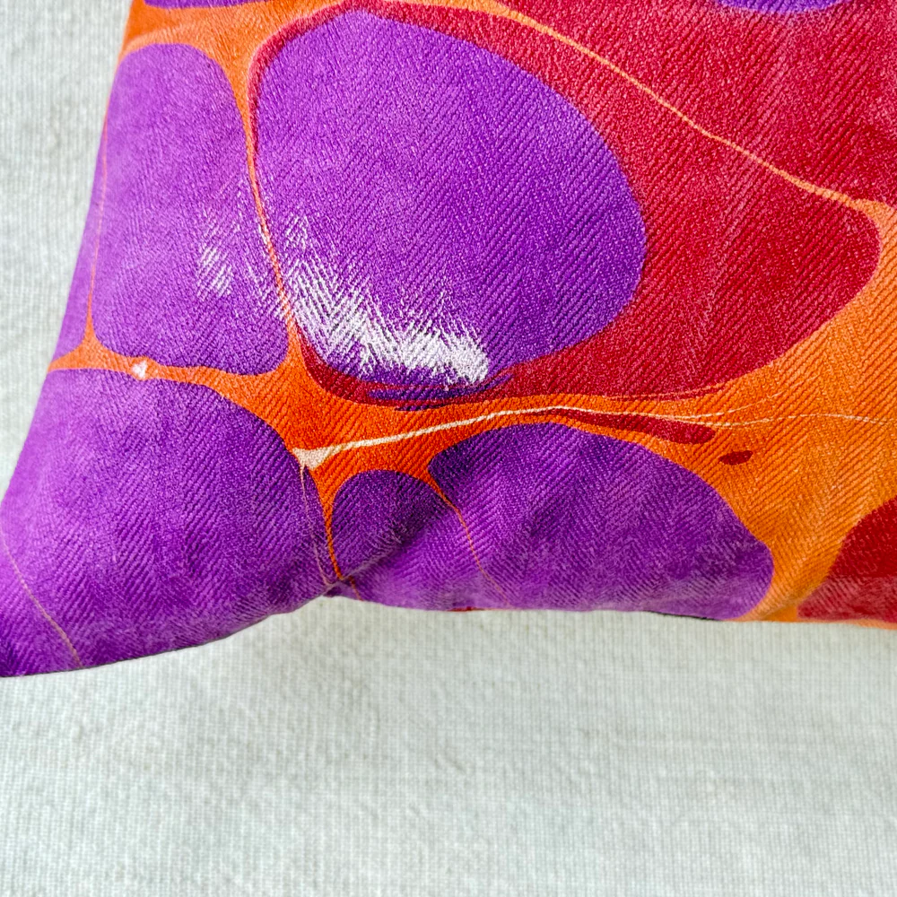 Hand Marbled One-of-a-Kind Pillow (26-18) - Image 4