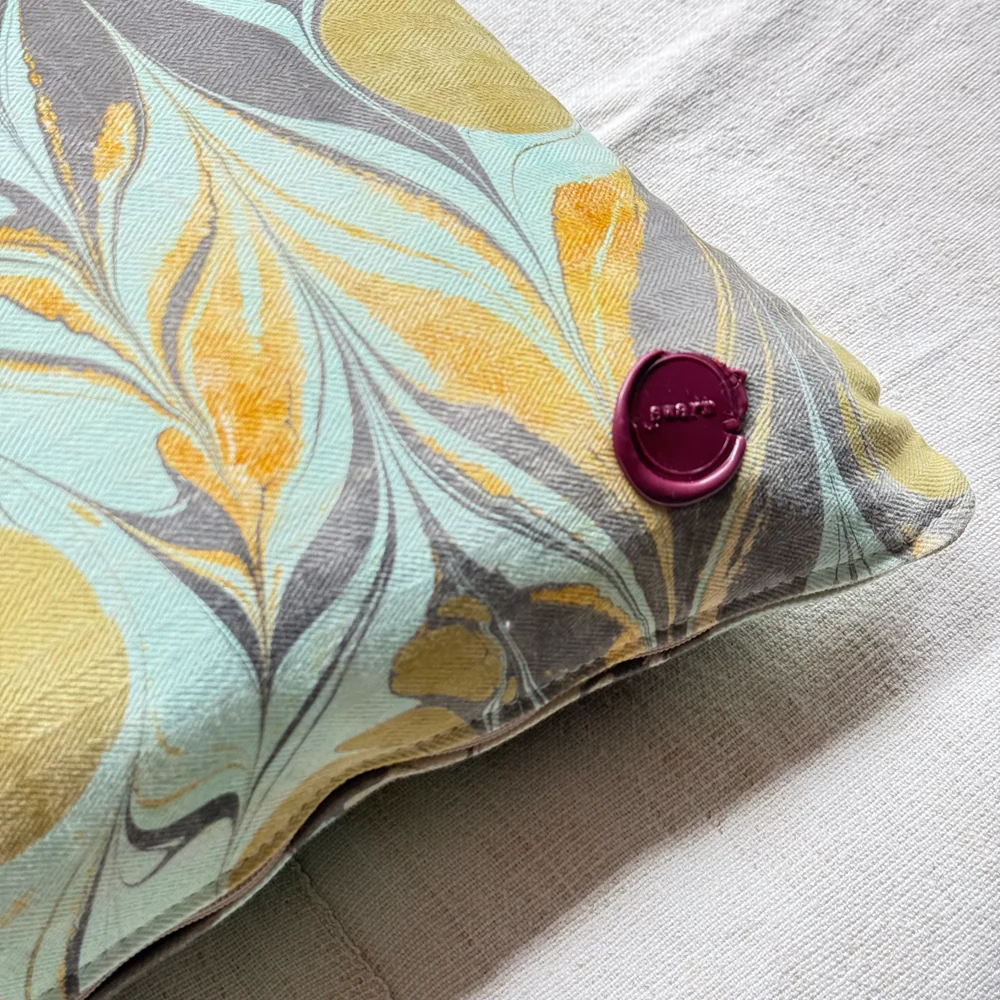 Hand Marbled One-of-a-Kind Pillow (26-19) - Image 3