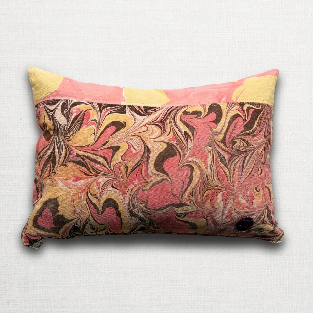 Hand Marbled One-of-a-Kind Pillow (26-20) - Image 2