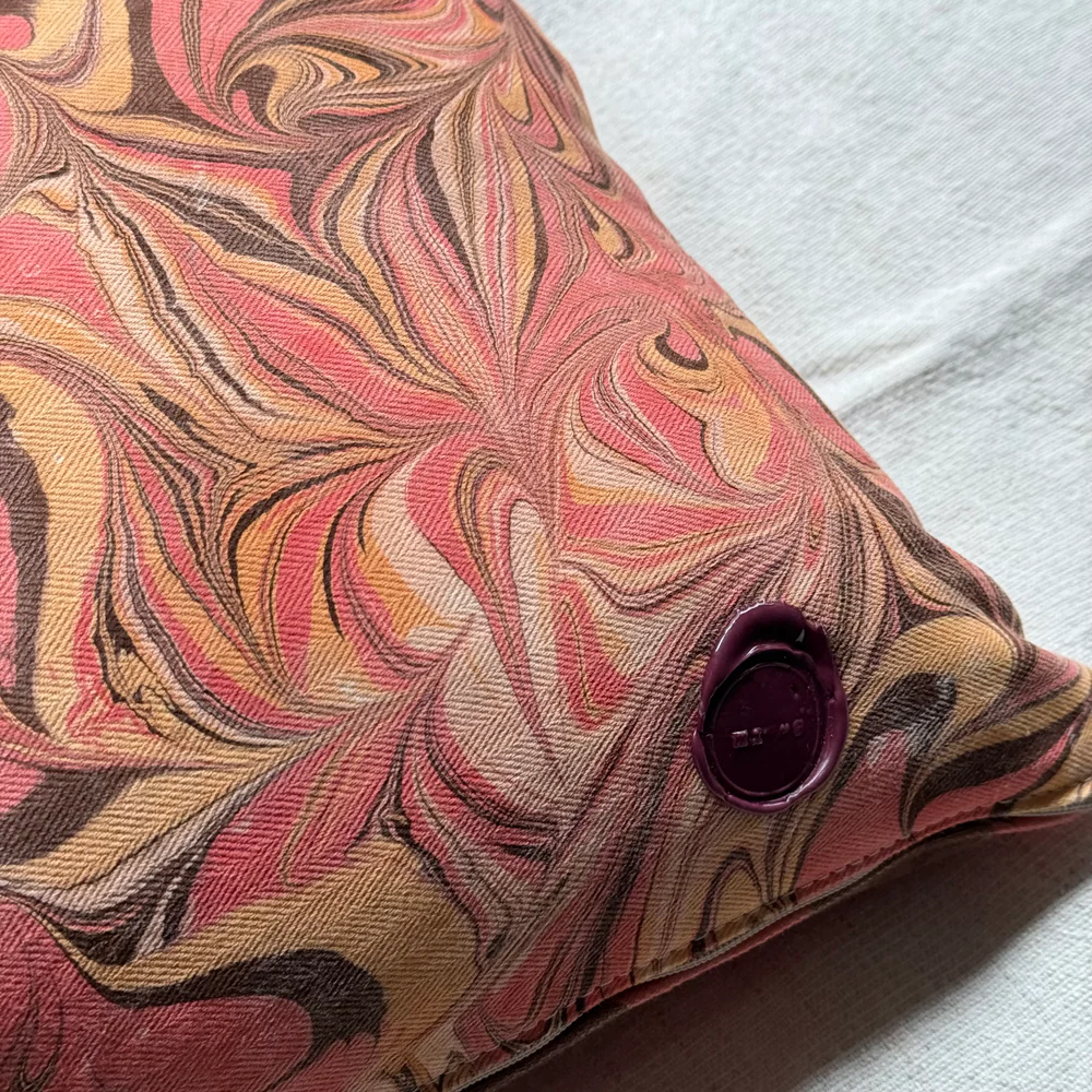 Hand Marbled One-of-a-Kind Pillow (26-20) - Image 3
