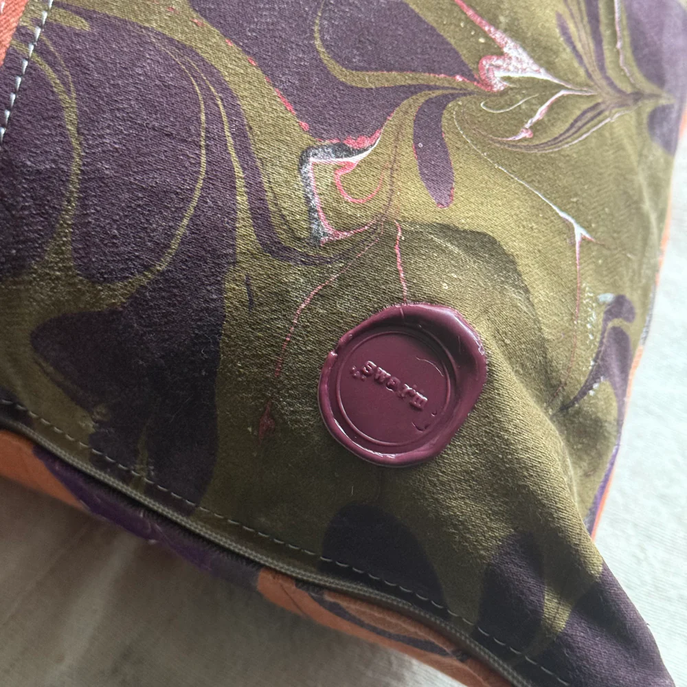 Hand Marbled One-of-a-Kind Pillow (26-22) - Image 3