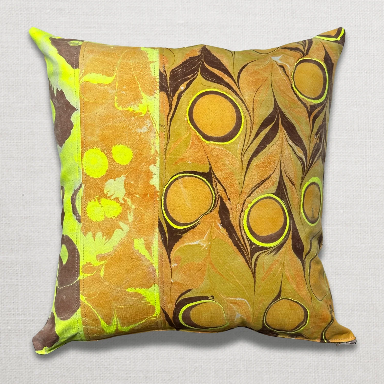 Hand Marbled One-of-a-Kind Pillow (SW01) - Image 2