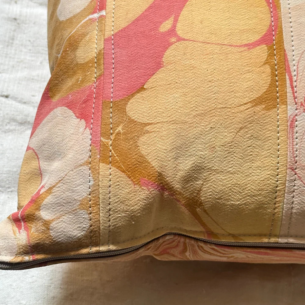 Hand Marbled One-of-a-Kind Pillow (SW02) - Image 4