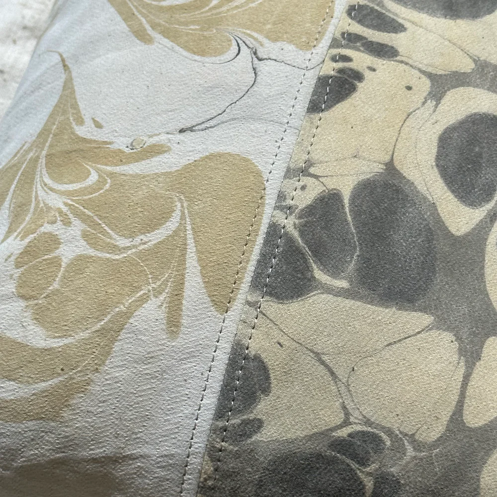 Hand Marbled One-of-a-Kind Pillow (SW03) - Image 4