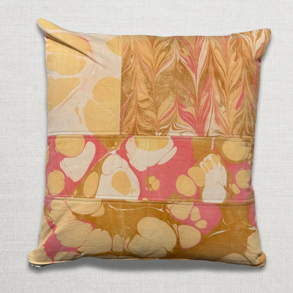 Hand Marbled One-of-a-Kind Pillow (SW06) - Image 2
