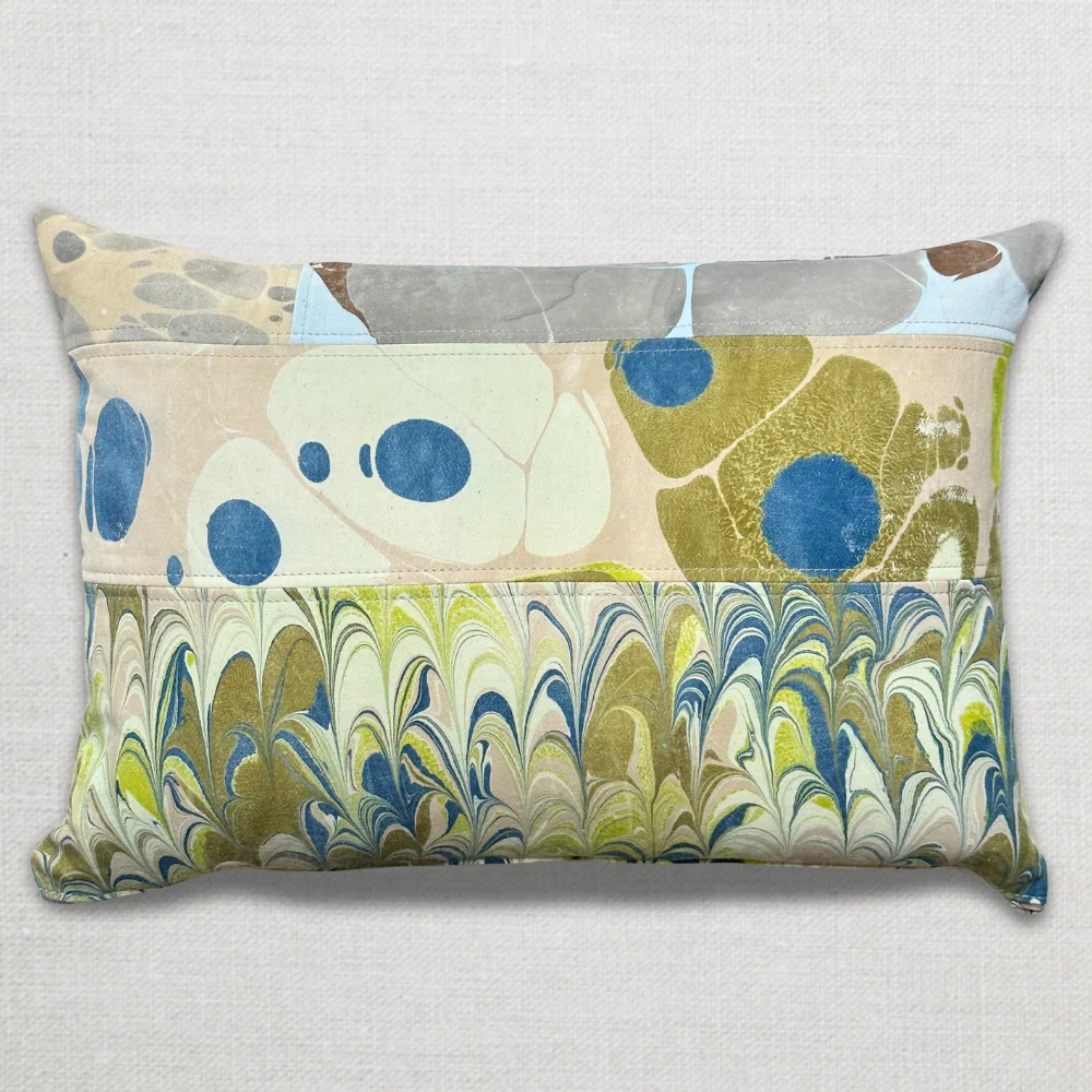 Hand Marbled One-of-a-Kind Pillow (SW08) - Image 2