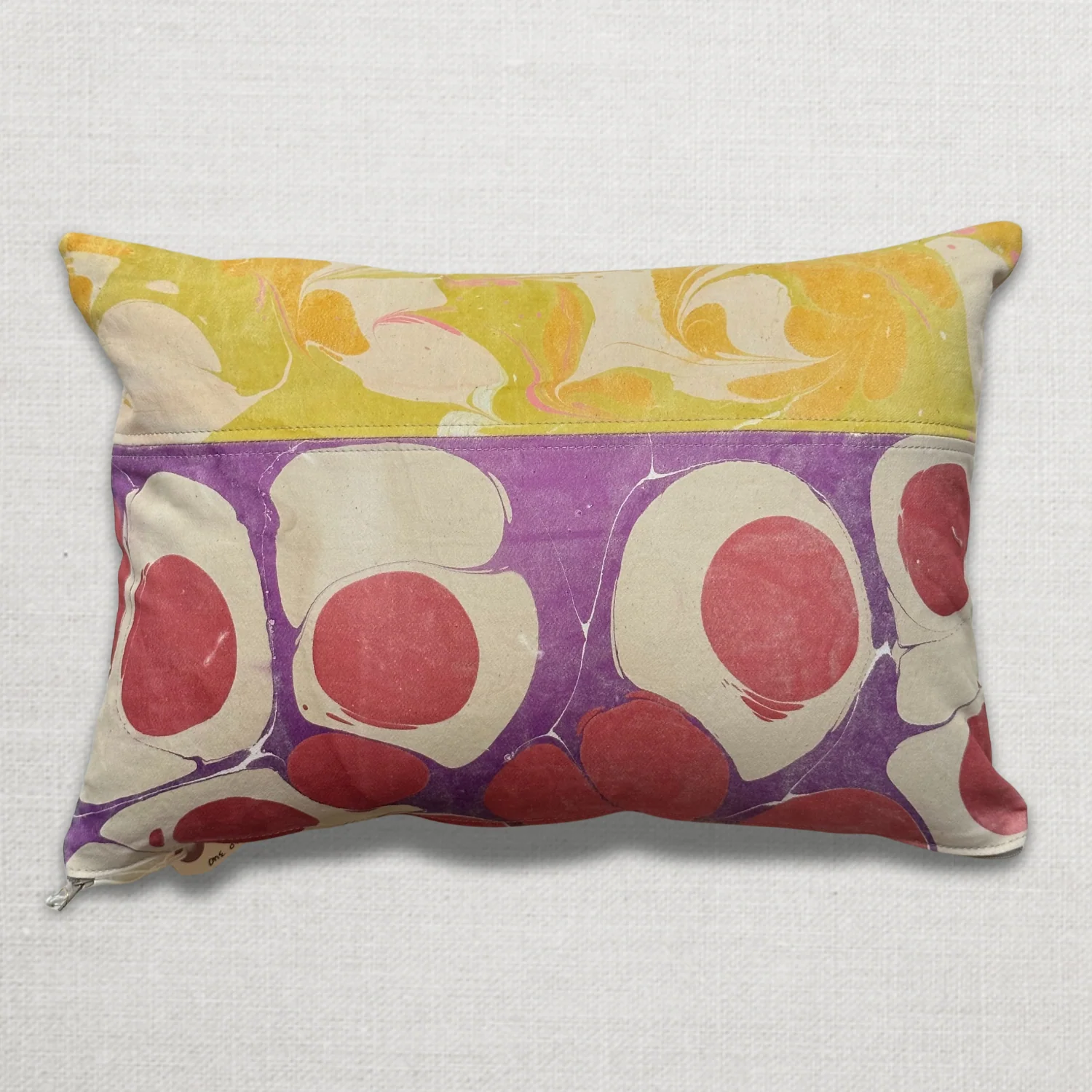 Hand Marbled One-of-a-Kind Pillow (SW10) - Image 2