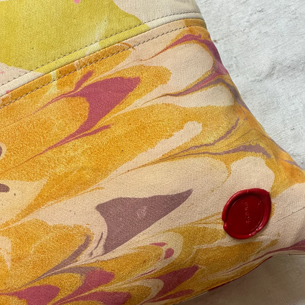 Hand Marbled One-of-a-Kind Pillow (SW10) - Image 3