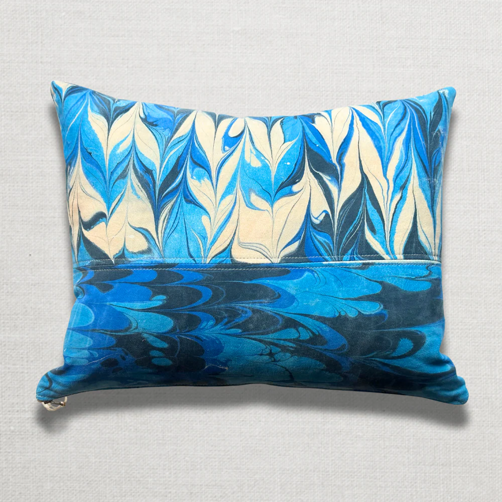 Hand Marbled One-of-a-Kind Pillow (SW713) - Image 2