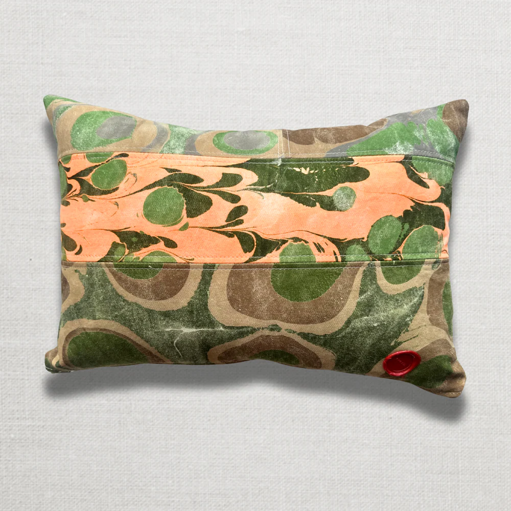 Hand Marbled One-of-a-Kind Pillow (SW717) - Image 2