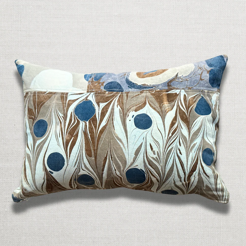 Hand Marbled One-of-a-Kind Pillow (SW719) - Image 2