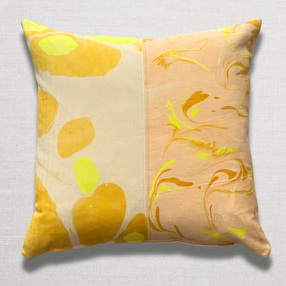 Hand Marbled One-of-a-Kind Pillow (SW724) - Image 2