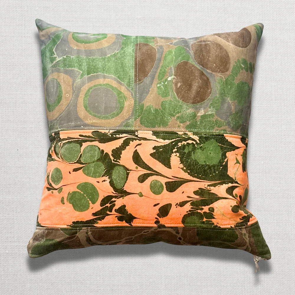 Hand Marbled One-of-a-Kind Pillow (SW726) - Image 2