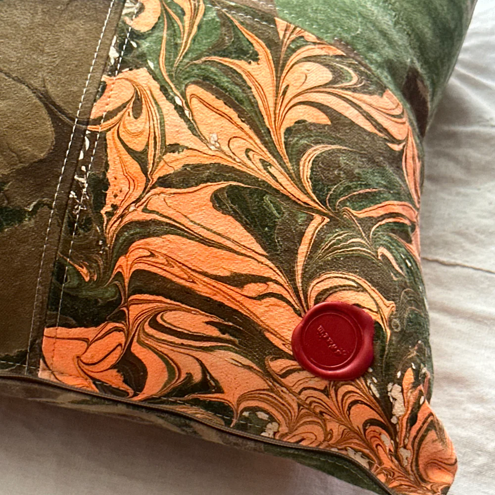 Hand Marbled One-of-a-Kind Pillow (SW726) - Image 3