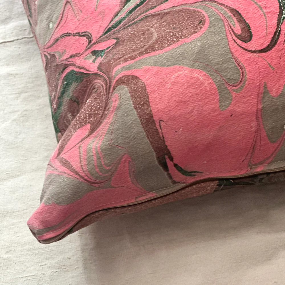 Hand Marbled One-of-a-Kind Pillow (SW729) - Image 3