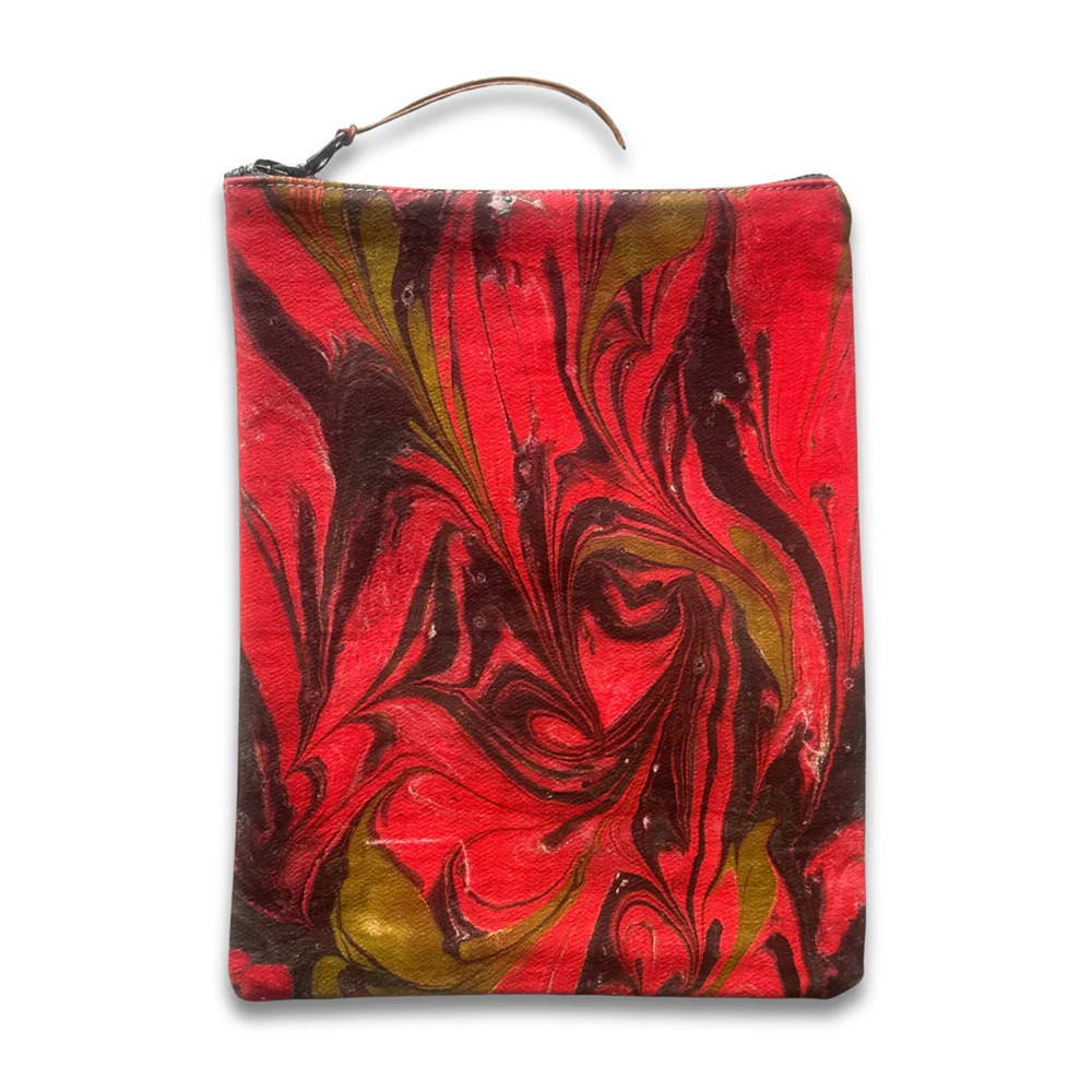 Hand Marbled One-of-a-Kind Zipper Pouch (#P01)