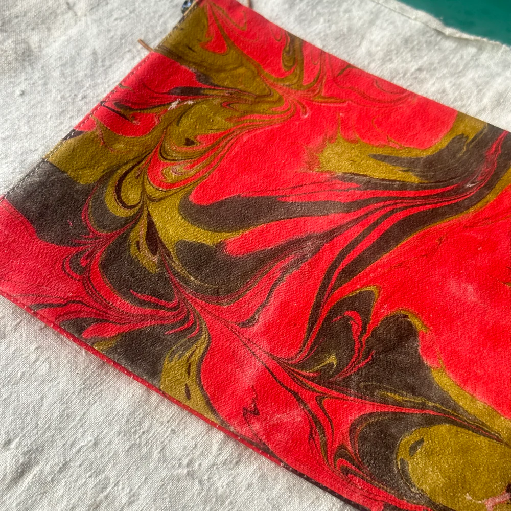 Hand Marbled One-of-a-Kind Zipper Pouch (#P01) - Image 3