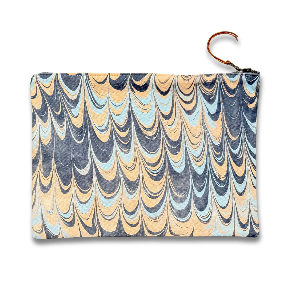 Hand Marbled One-of-a-Kind Zipper Pouch (#P02)