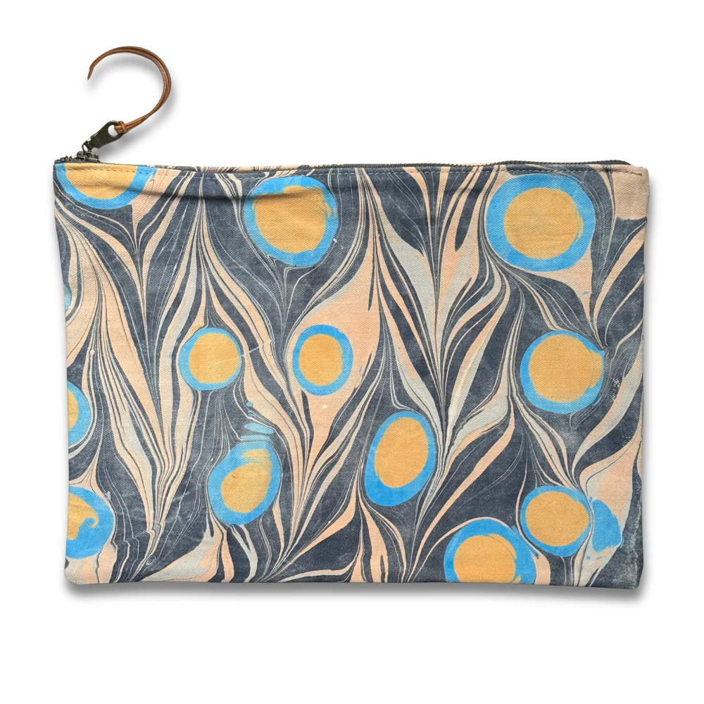 Hand Marbled One-of-a-Kind Zipper Pouch (#P02) - Image 2