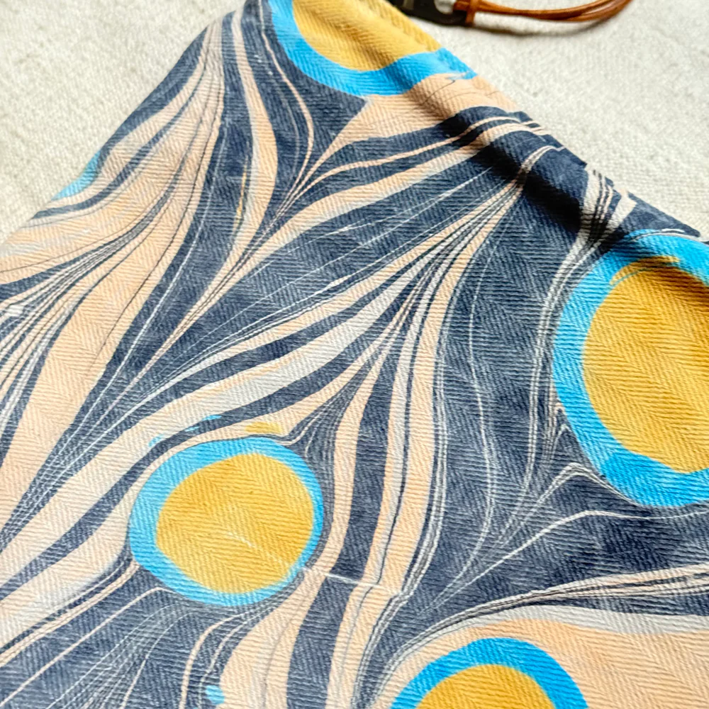 Hand Marbled One-of-a-Kind Zipper Pouch (#P02) - Image 5