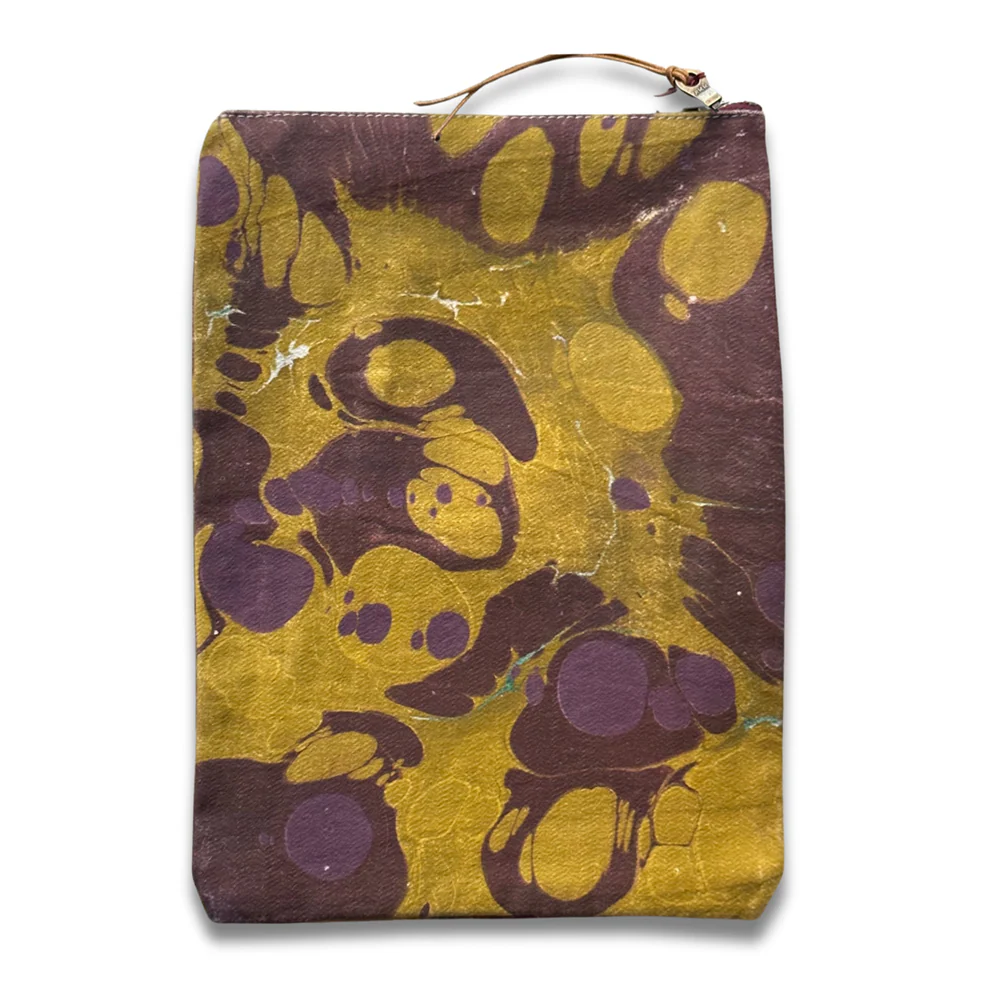 Hand Marbled One-of-a-Kind Zipper Pouch (#P02)