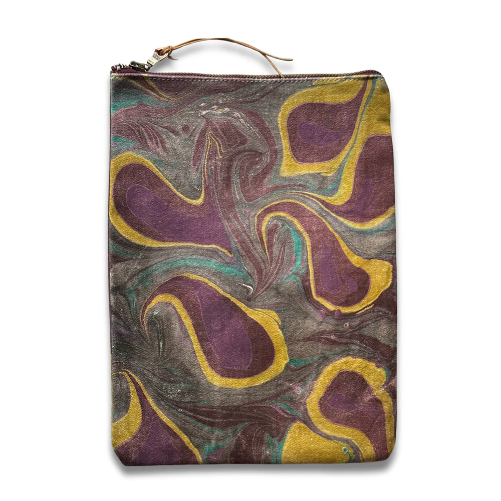 Hand Marbled One-of-a-Kind Zipper Pouch (#P02) - Image 2