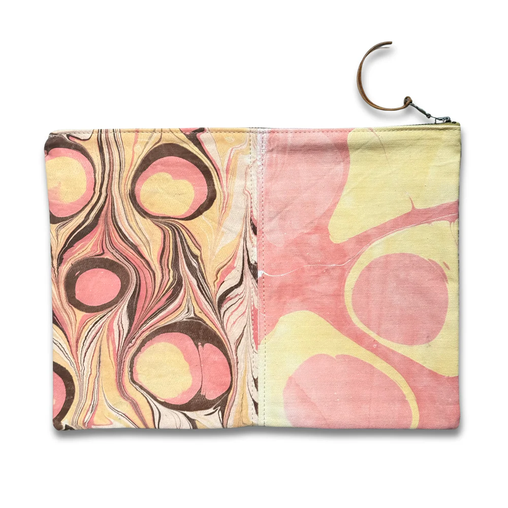 Hand Marbled One-of-a-Kind Zipper Pouch (#P03)
