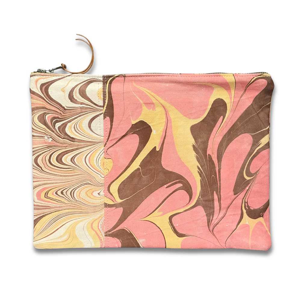 Hand Marbled One-of-a-Kind Zipper Pouch (#P03) - Image 2