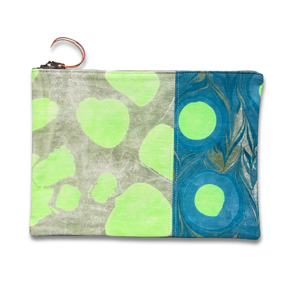 Hand Marbled One-of-a-Kind Zipper Pouch (#P04)