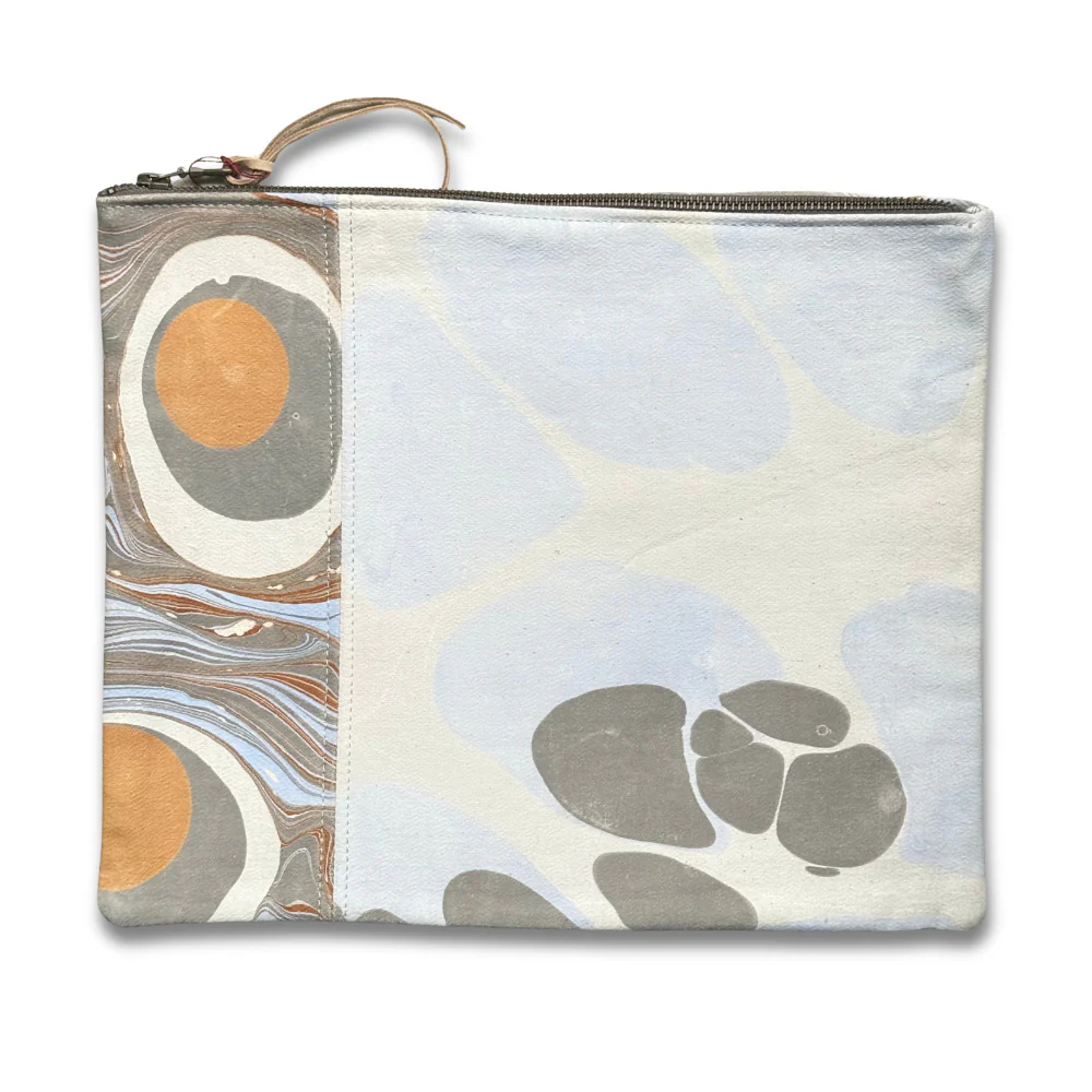 Hand Marbled One-of-a-Kind Zipper Pouch (#P05) - Image 2