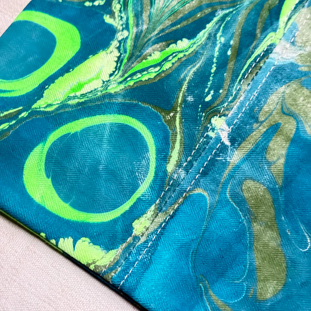 Hand Marbled One-of-a-Kind Zipper Pouch (#P10) - Image 3