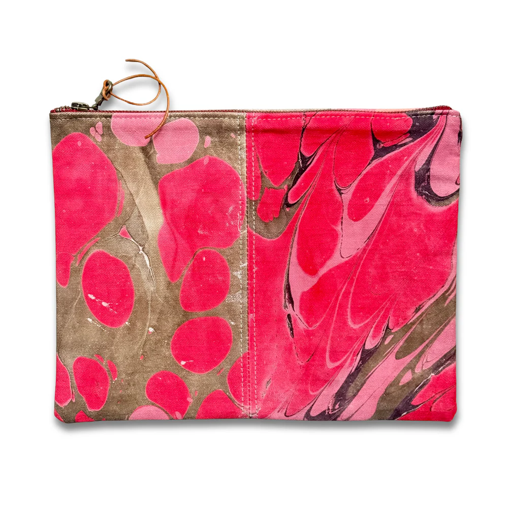 Hand Marbled One-of-a-Kind Zipper Pouch (#P11) - Image 2