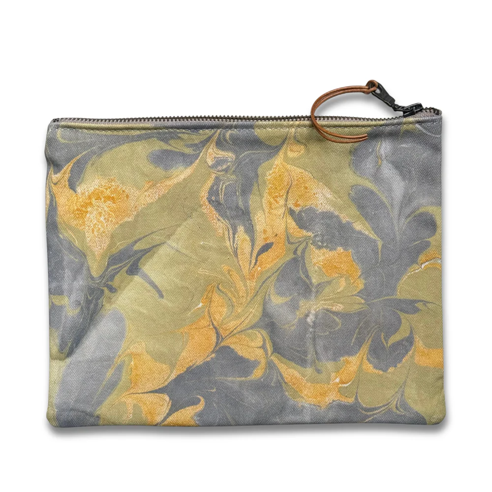 Hand Marbled One-of-a-Kind Zipper Pouch (#P13)