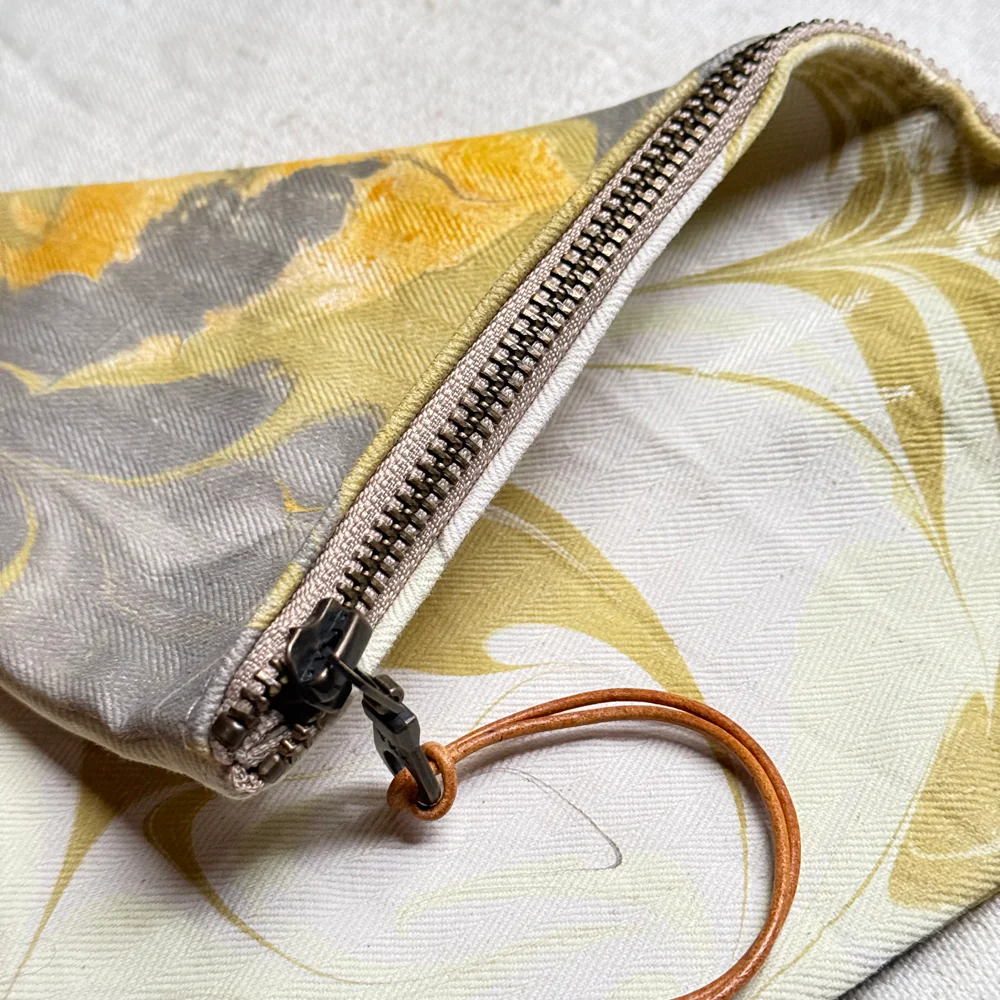 Hand Marbled One-of-a-Kind Zipper Pouch (#P13) - Image 3